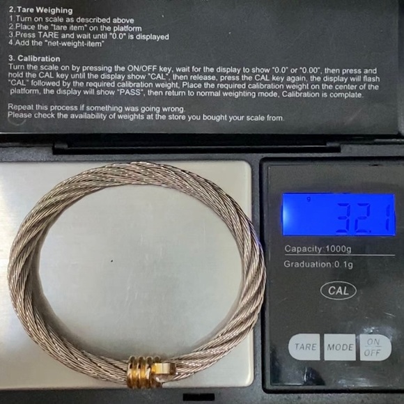 Unsigned Two-tone Twisted Cable Open Cuff CZ End Bangle Bracelet - Picture 8 of 12